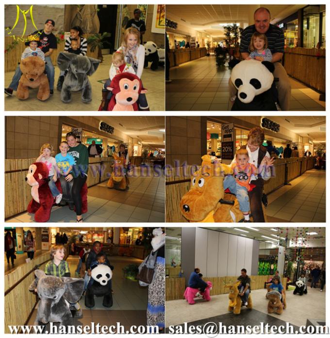 Hansel plush motorized animals kid plush toy bike ride on motorized animals for Mall