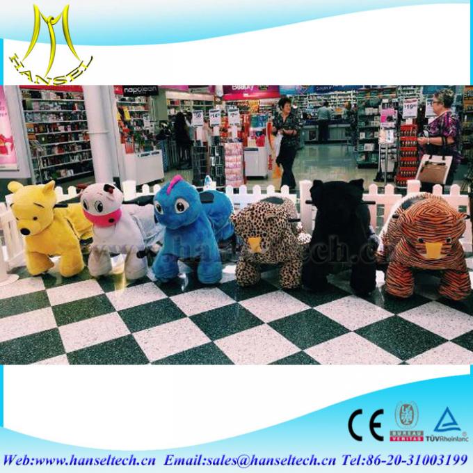 Hansel battery coin operation amusement park outdoor playground moving family party mechanical dog ride in mall