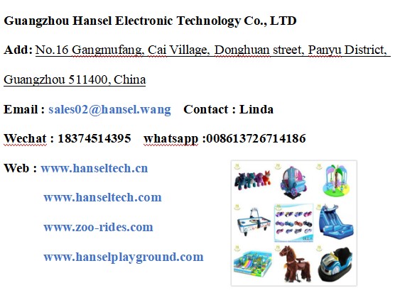 Hansel Hansel Gangzhou coin operated animal scooter rides walking horse toy