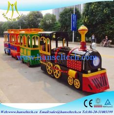 China Hansel outdoor door amusement park equipment fiberglass amusements rides electric train for sale supplier
