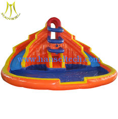 China Hansel popular outdoor commercial bouncy castles water slide with pool fr wholesale supplier