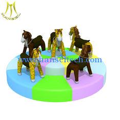 China Hansel  amusement rides manufacturer baby electric soft play carousel supplier