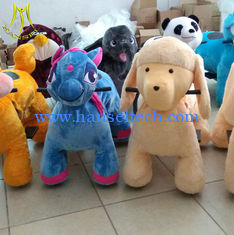 China Hansel shopping mall plush toys stuffed animals on wheels plush animal electric scooter supplier