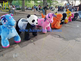 China Hansel plush toys stuffed animals on wheels plush animal electric scooter supplier