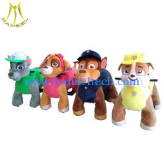 China Hansel latest Christmas animal dog scooter with coin plush electric moving paw patrol mountables for kids supplier