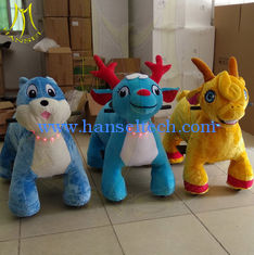 China Hansel amusement park moving electric motorized plush riding animals supplier