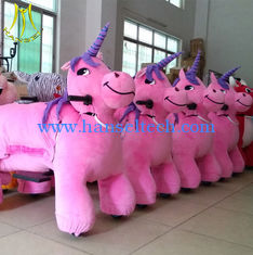 China Hansel  shopping mall child battery ride unicorn motorized plush animal rocking horses for adults supplier
