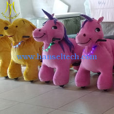 China Hansel adult ride on toys stuffed animals on wheels plush rideable animal toy supplier