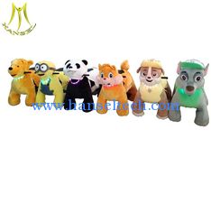 China Hansel battery plush ride on animal for mall no coins battery walking Minions ride for sales supplier