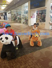 China Hansel hot shopping mall kids and adult safari animal motorized ride plush motorized riding animals supplier