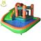 Hansel cheap amusement bouncy castle inflatable slide with pool for kids game center supplier