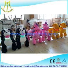China Hansel hot selling kids plush eletric motorizd  animal for shopping amusent park mall animal scooter ride led necklace supplier