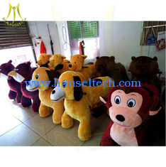 China Hansel pay attention to details kids riding train amusement park moving outdoor motorized plush riding animals supplier