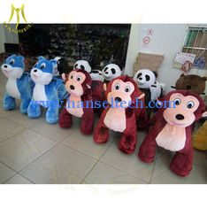 China Hansel solid material  battery coin operated outdoor amusement park games funfair fiberglass rides drivable animals supplier