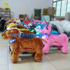 China Hansel mini carousel rides for sale unicorn motorized plush animal hot sale ce factory animal scooter amusement ride supplier