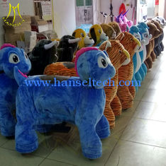 China Hansel kids playground equipment helicopter soft animal scooter rides cars coin electric swings stuffed animal scooter supplier