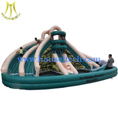 China Hansel cheap amusement bouncy castle inflatable slide with pool for kids game center supplier