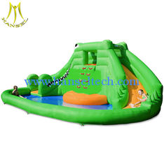 China Hansel outdoor games water slide giant inflatable with pool for amusement park supplier