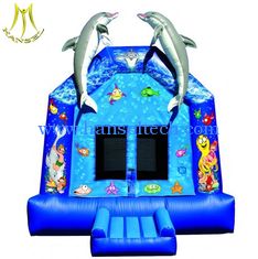 China Hansel kids outdoor inflatable bouncer castle with slides Guangzhou supplier
