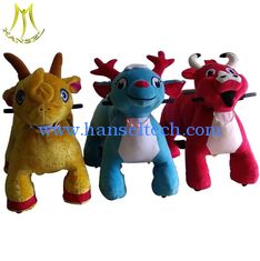 China Hansel amusement plush horse on wheels kids ride on animal toy for sale supplier