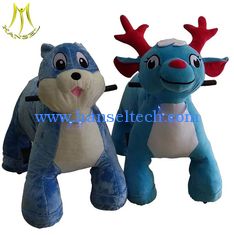 China Hansel arcade games machines kids ride on moving plush motorized animals supplier