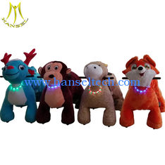 China Hansel amusement electric kids ride on 24A plush motorized animal for mall supplier