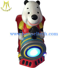 China Hansel coin operated kiddie ride on bear train children indoor games machine supplier