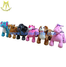 China Hansel wholesale walking coin operated motorized plush riding animals supplier