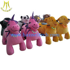 China Hansel shopping mall battery powered coin operated plush ride on animal supplier