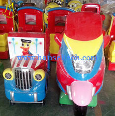 China Hansel  theme park equipment for sale swing motor ride fiber glass electric kid motorcycle ride on toy supplier