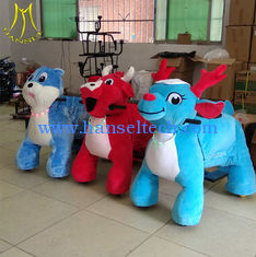 China Hansel outdoor playground  coin operated electric toy car motorized plush riding animals supplier