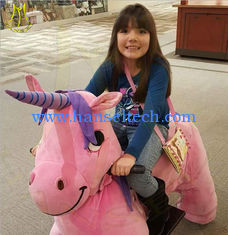 China Hansel shopping mall motorized plush riding animals adult can ridee on electric unicorn bike for sale supplier