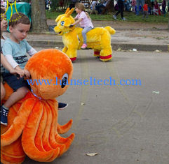 China Hansel electric kids walking coin operated motorized plush riding animals supplier