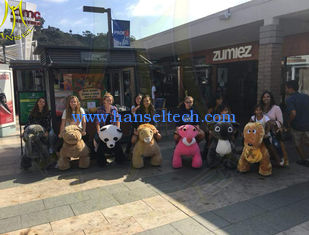 China Hansel  2018 plush stuffed electric battery operated ride animals on wheels supplier