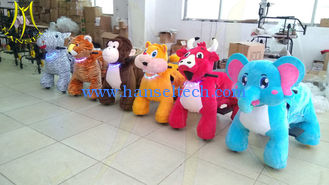 China Hansel factory price motorized plush riding animals toy horse on 4 wheels supplier