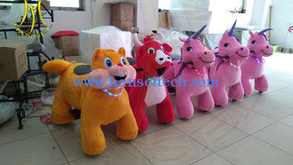 China Hansel  2018 kids amusement park factory plush stuffed animals on wheels supplier