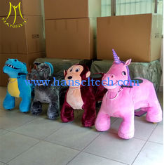 China Hansel  2018 plush ride for kids plush stuffed electric battery operated ride animals on wheels supplier