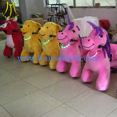 China Hansel amusement park electric walking kids ride on plush animals supplier