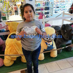 China Hansel attractive toys kids unicorn motorized plush animal ride for mall supplier