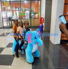 China Hansel kids ride on walking coin operated motorized plush riding animals supplier