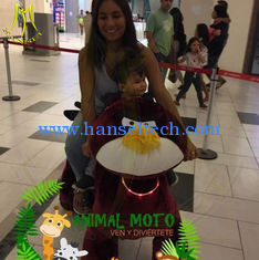 China Hansel amusement park motorized coin operated plush animal plush electric ride supplier