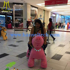 China Hansel children funfair moving electric battery operated ride on plush animals supplier