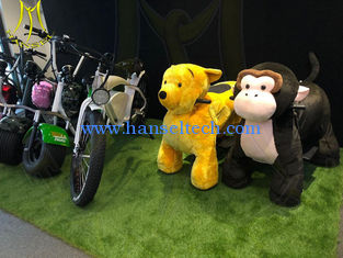 China Hansel coin operated plush kids dinosaur park animales mountables in mall supplier