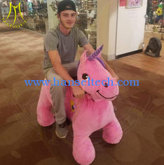 China Hansel wholesale walking coin operated motorized plush riding animals supplier