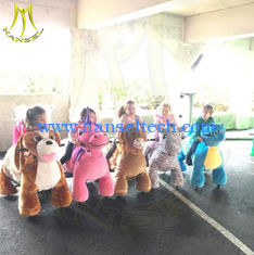 China Hansel amusement park walking battery powered plush toy ride on animals supplier