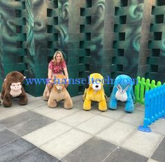 China Hansel Guangzhou toy fireproof plush walking electric ride on animals supplier