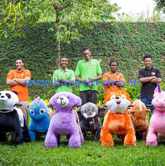 China Hansel walking electric ride coin operated plush kiddie animal toy rides supplier