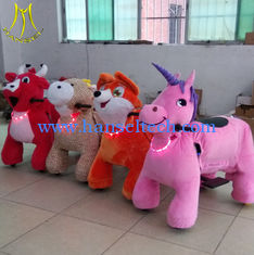 China Hansel electric amusement rides game for kid power with 4wheels plush pony horse factory supplier