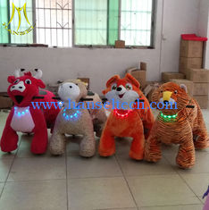 China Hansel  wholesales plush animal toy car dinosaur 24 volt ride on toy for kids supplier