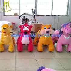 China Hansel  theme park equipment for sale kids coin operated plush ride on unicorn supplier